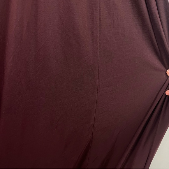 Alex Evenings Size 16 Beaded Faux Wrap Burgundy Maxi Mother Of The Bride - Picture 5 of 10